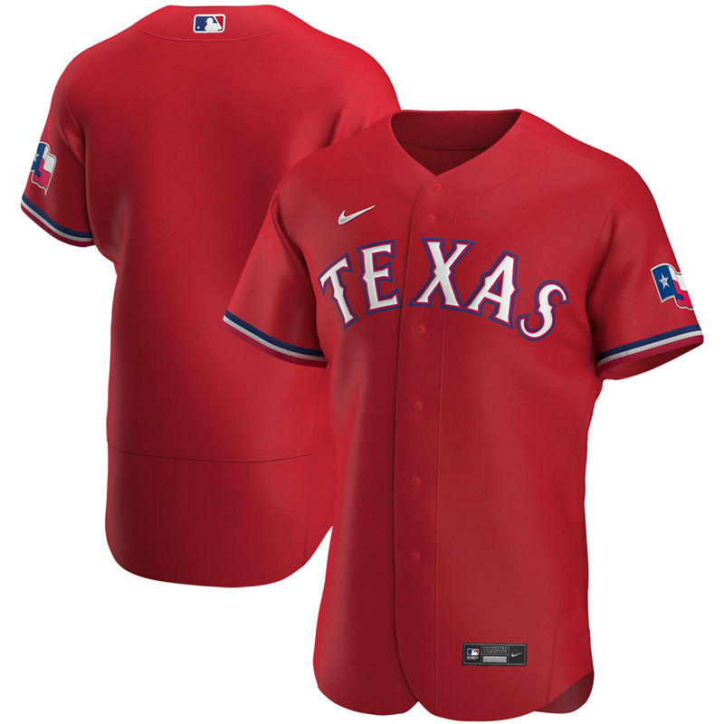 MLB Men Texas Rangers Nike Red Alternate 2020 Authentic Jersey 